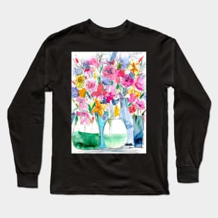 Five vases of blooms Long Sleeve T-Shirt